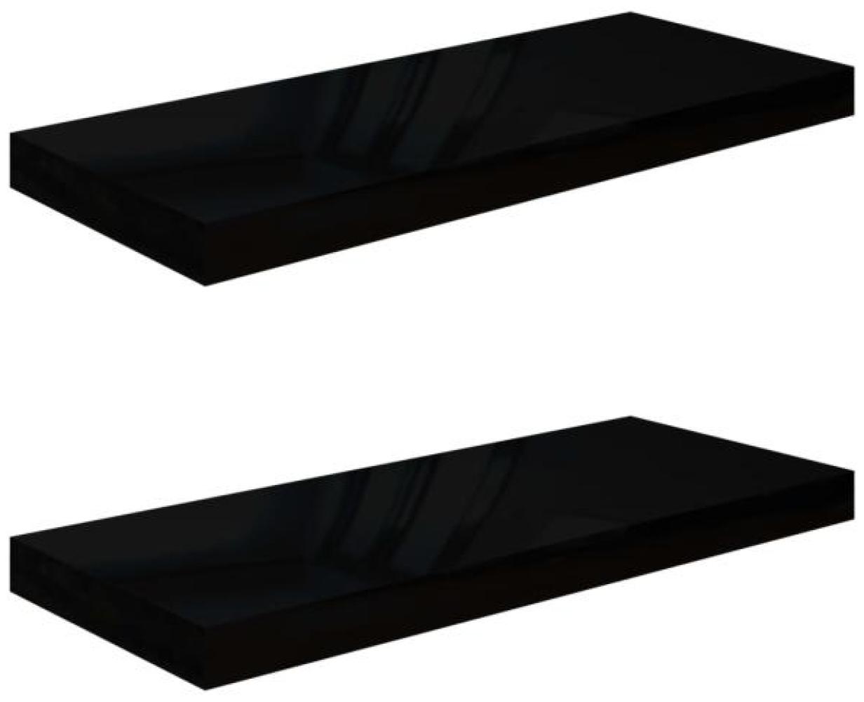 vidaXL Schweberegale 2 Stk. Hochglanz-Schwarz 60x23,5x3,8 cm MDF 323770 Bild 1