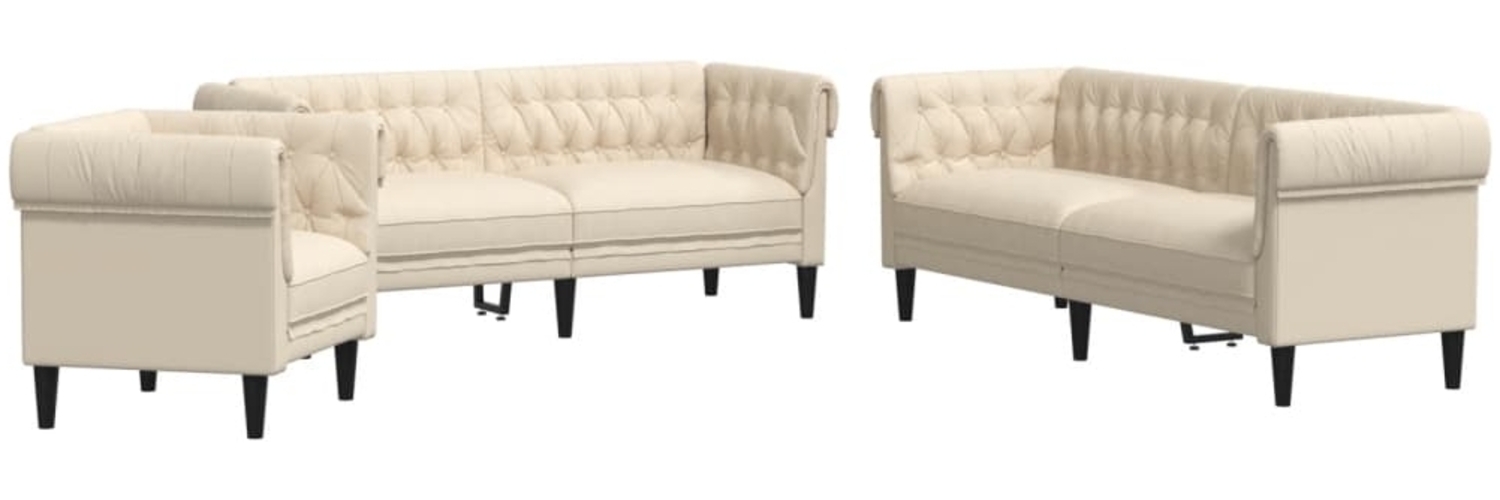 vidaXL 3-tlg. Sofagarnitur Creme Stoff 3209198 Bild 1