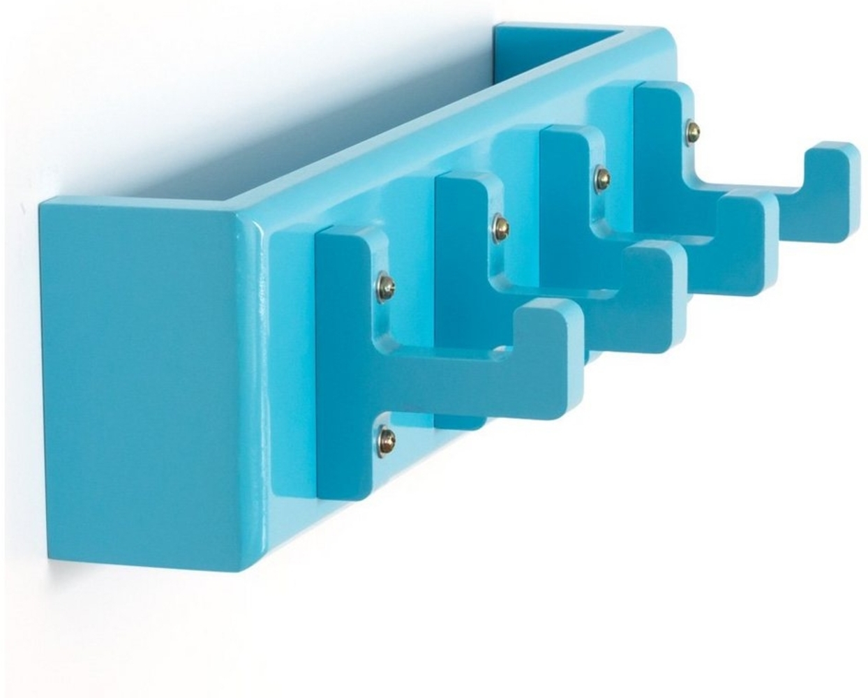 Schlüsselbrett Schlüsselkasten Wandhaken Garderobenhaken Kleiderhaken blau Bild 1