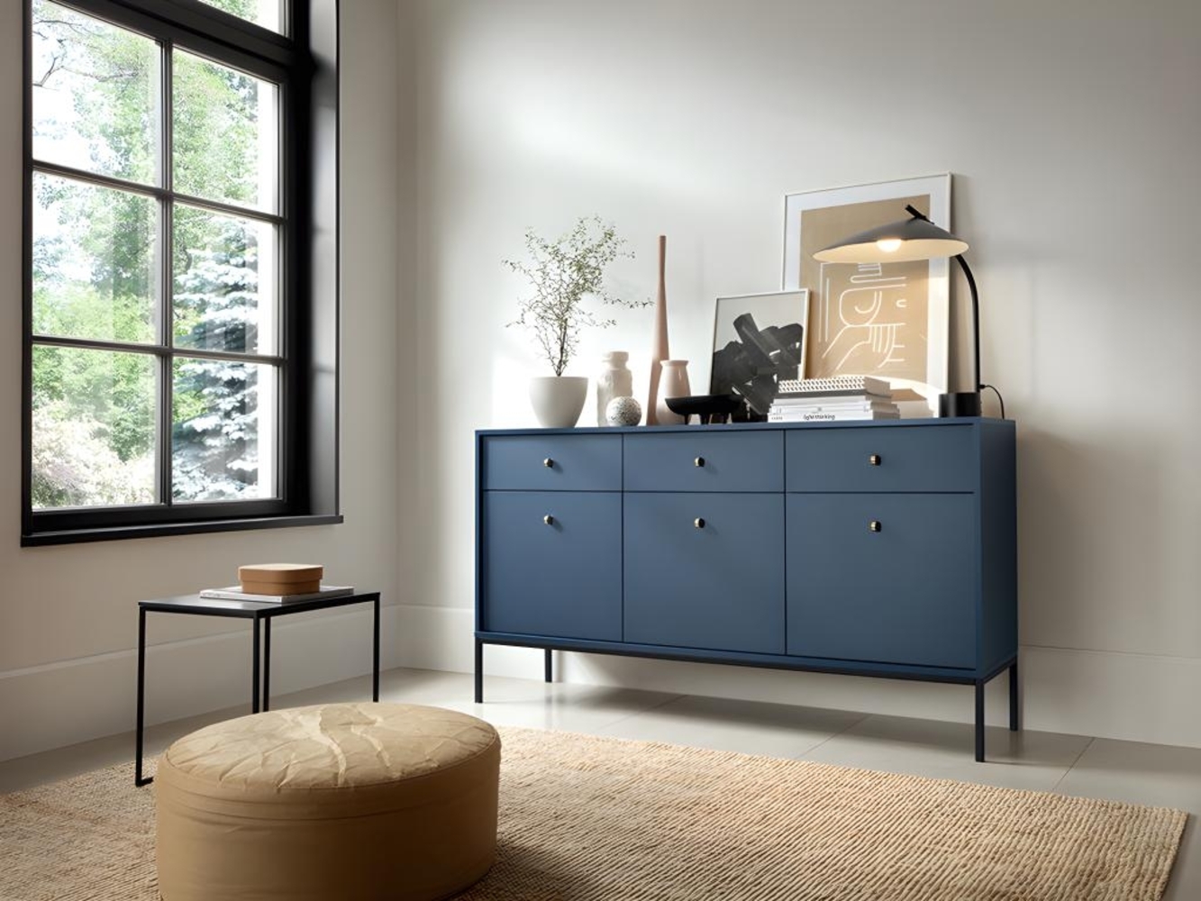 Vente-unique - Sideboard mit 3 Türen & 3 Schubladen - Blau - BOGDAN Bild 1