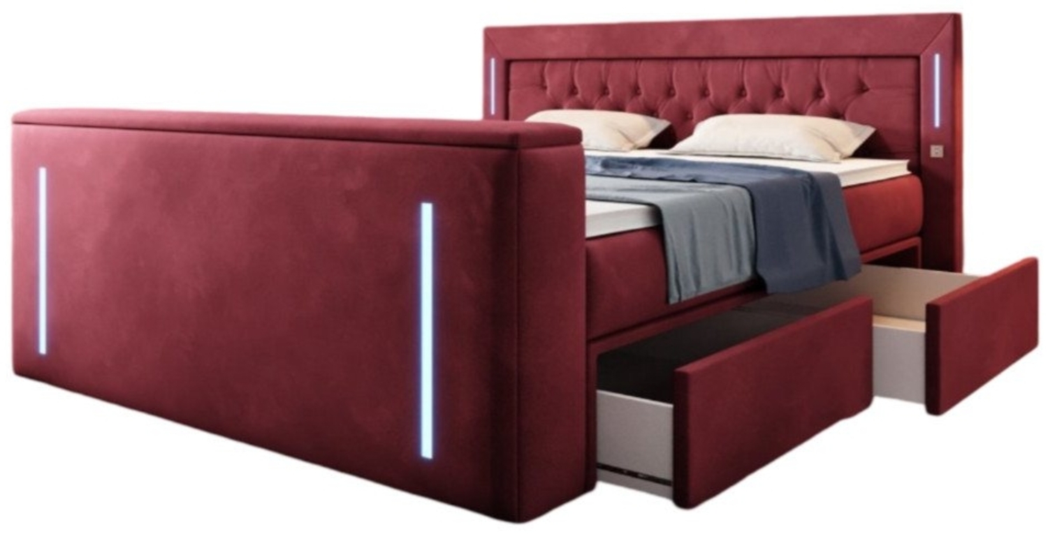 Luxusbetten24 Boxspringbett Divaneo, mit TV Lift und Stauraum (2 Schubladen) Bild 1
