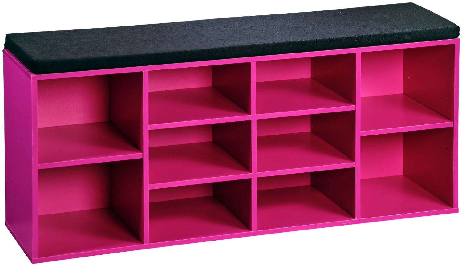 KESPER Schuhschrank / Sitzbank 15984-13 in pink mit Sitzkissen / Flurregal Bild 1