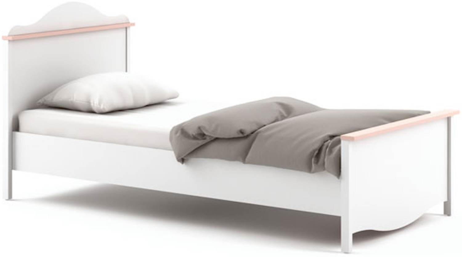 Bett Mia Einzelbett 90x200cm weiß rosa inkl. Matratze Bild 1