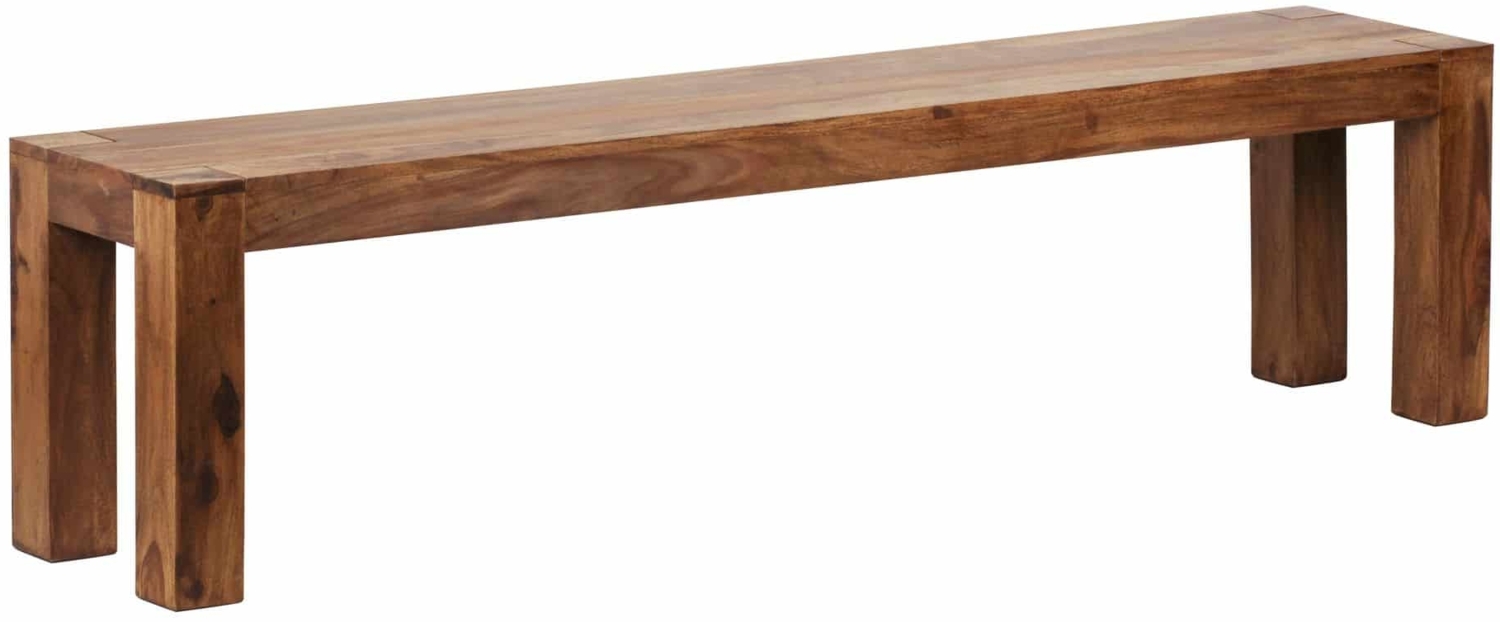 Esszimmer Sitzbank MUMBAI Massiv-Holz Sheesham 180 x 45 x 35 cm Holz-Bank Natur-Produkt Küchenbank im Landhaus-Stil Bild 1