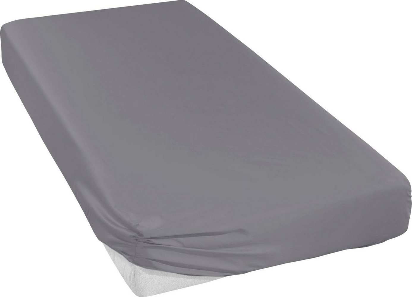 Uni-Mako-Satin Spannbettlaken - Curt Bauer 160x200 cm-Fb. 3616 mattsilber Bild 1