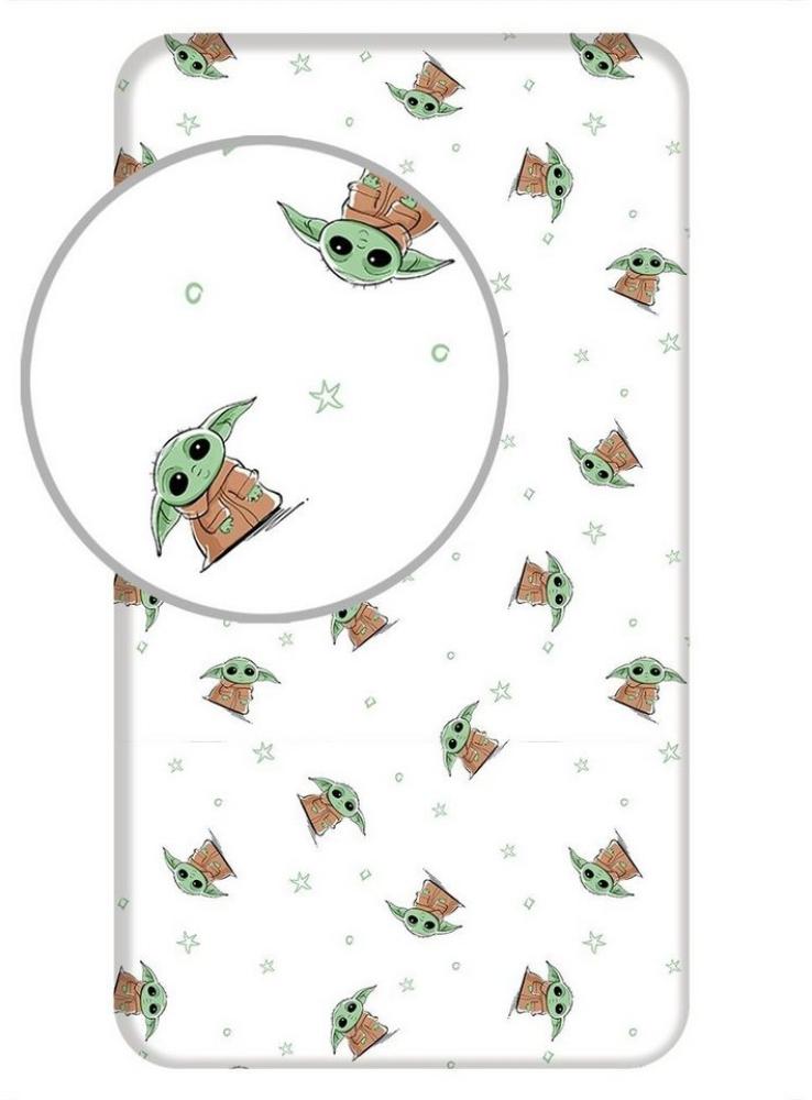 Jerry Fabrics Bettwäsche Star Wars Baby Yoda Spannbetttuch Spannbettlaken Bettlaken 90 X 200 cm Bild 1