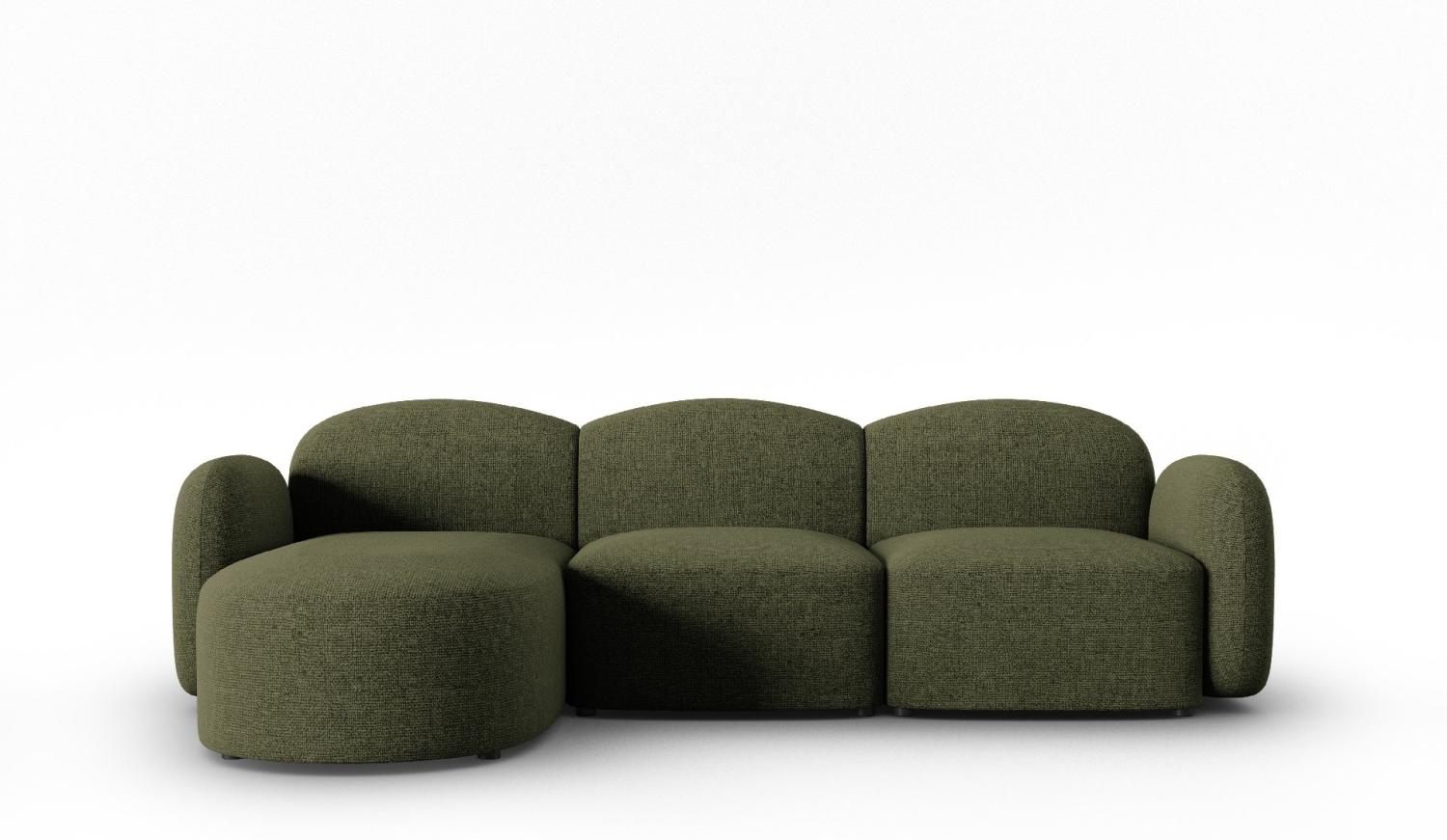 Micadoni Ecksofa Blair 4-Sitzer Links Chenille Grün Melange Bild 1