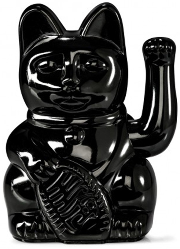 Donkey Winkekatze Lucky Cat Shiny Black Bild 1