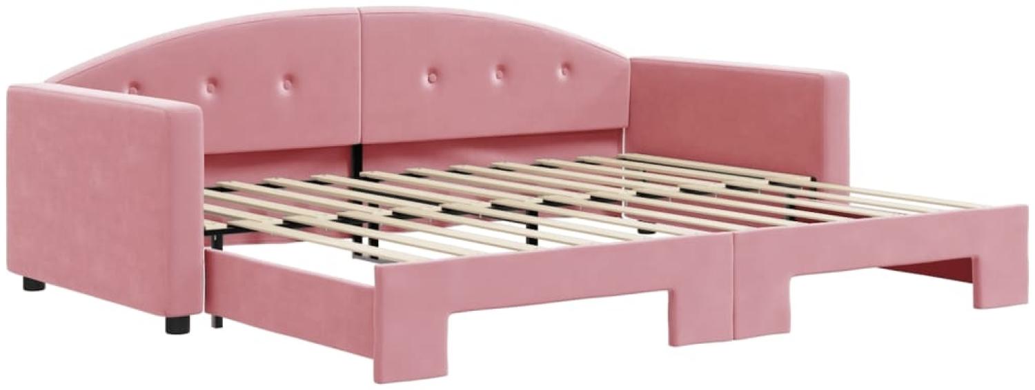 vidaXL Tagesbett Ausziehbar Rosa 90x200 cm Samt 3197304 Bild 1