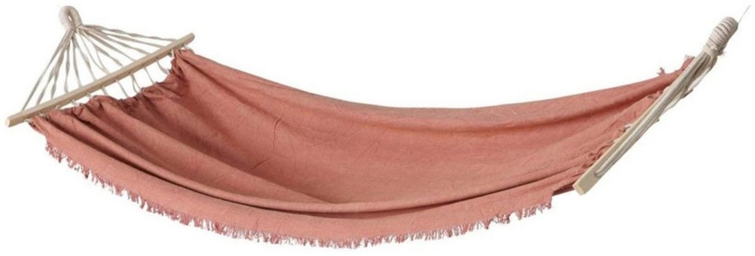 BOLTZE Hängematte Hängematte aus 100 % Baumwolle Terracotta mit Fransen bis 120kg Bild 1
