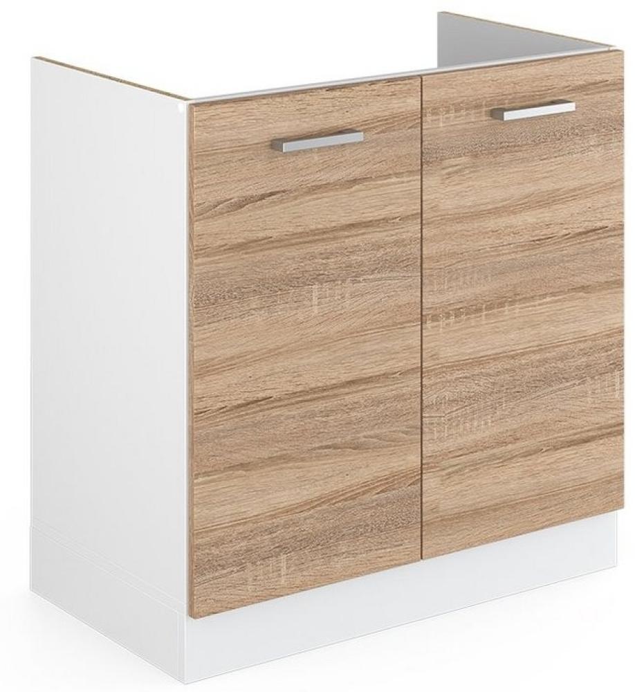 Vicco Küchenschrank R-Line Hängeschrank Unterschrank Küchenzeile Küchenunterschrank Arbeitsplatte, Möbel verfügbar in anthrazit und weiß (Sonoma ohne Arbeitsplatte, Spülenunterschrank 80 cm) Bild 1