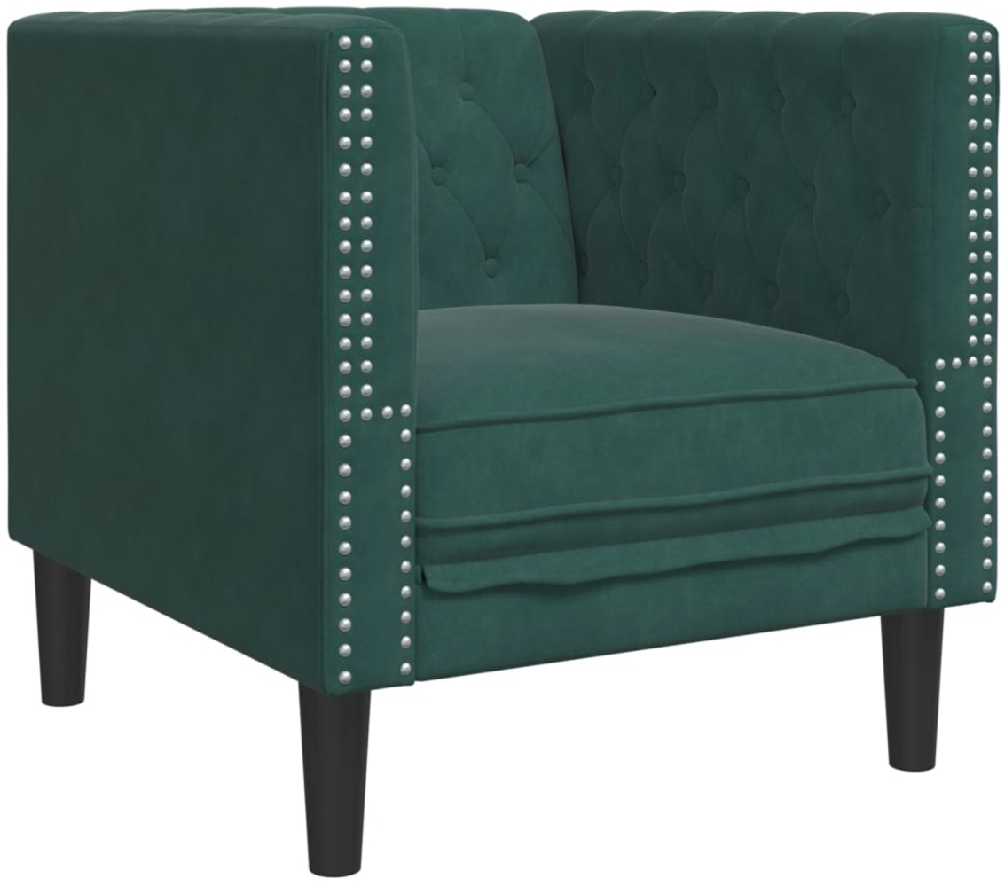 vidaXL Chesterfield-Sessel Dunkelgrün Samt 372675 Bild 1