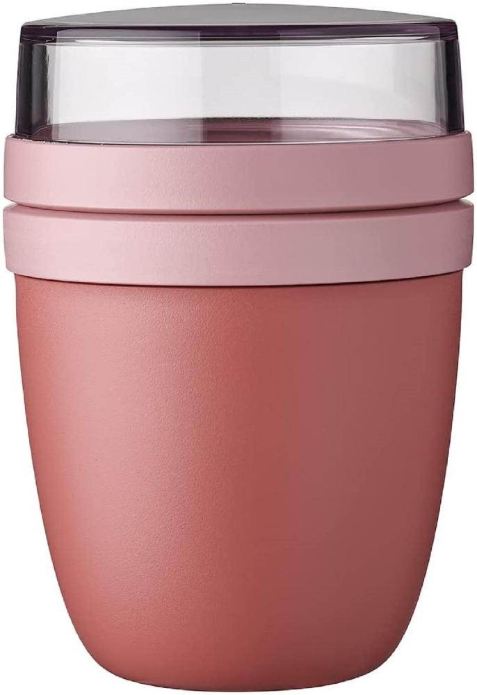 Mepal | Lunchpot mini Ellipse | Praktischer Müslibecher, Joghurtbecher, To Go Becher | Geeignet für Tiefkühler, Mikrowelle & Spülmaschine | 300 ml | Vivid Mauve Bild 1