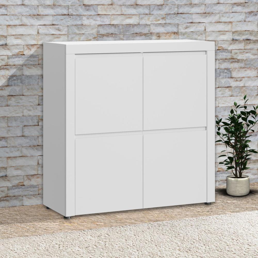 Kommode Carini Sideboard 105cm grifflos 4-türig Bild 1