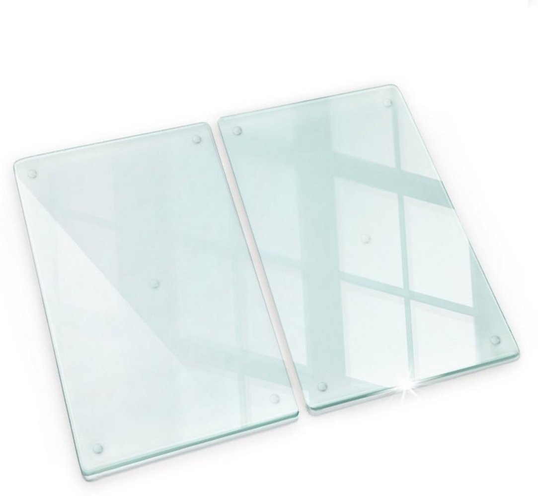 Tulup Herd-Abdeckplatte Induktionsschutz Glas Spritzschutz Glasschneideplatte Transparent, (2 tlg), Gummifüße Bild 1
