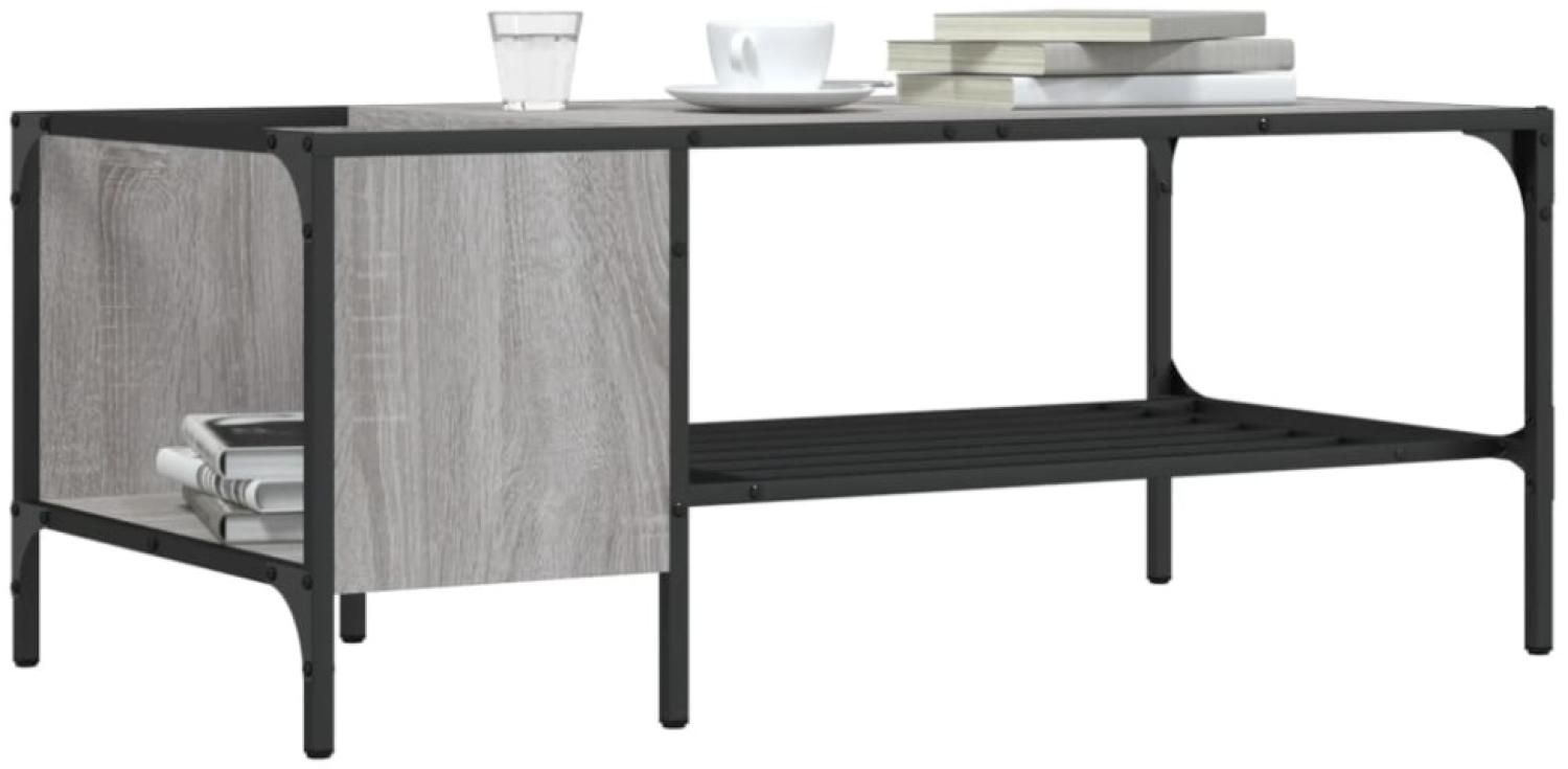 vidaXL Couchtisch mit Regal Grau Sonoma 100x51x40 cm Holzwerkstoff 837735 Bild 1