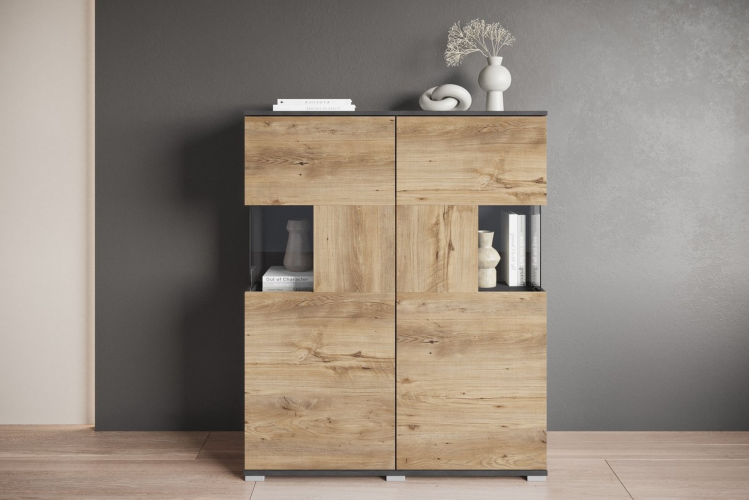 INOSIGN Highboard Kenia (1 St), Modernes Highboard mit Glastüren, Breite 100 cm Bild 1
