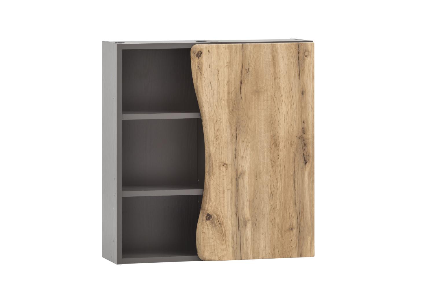 Hängeschrank >Kaprun< (B/H/T: 60x64x20 cm) in graphit aus MDF - 60x64x20 (BxHxT) Bild 1