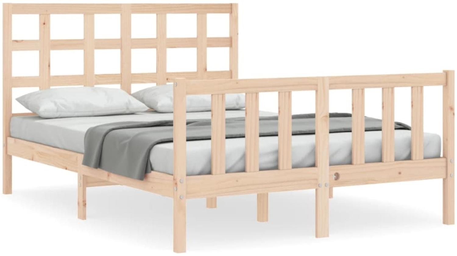 vidaXL Massivholzbett ohne Matratze 140x200 cm Kiefernholz 3192101 Bild 1