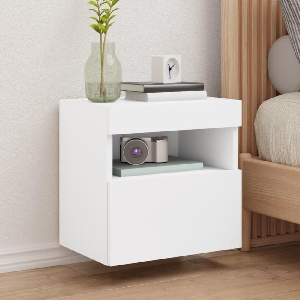 vidaXL TV-Wandschrank mit LED-Leuchten Weiß 40x30x40 cm 837169 Bild 1