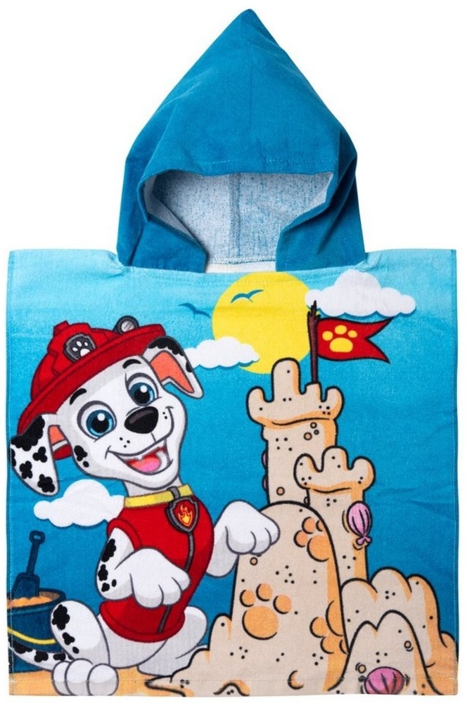 United Labels® Strandtücher Paw Patrol - Marshall und Sandburg - Badeponcho mit Kapuze Bild 1