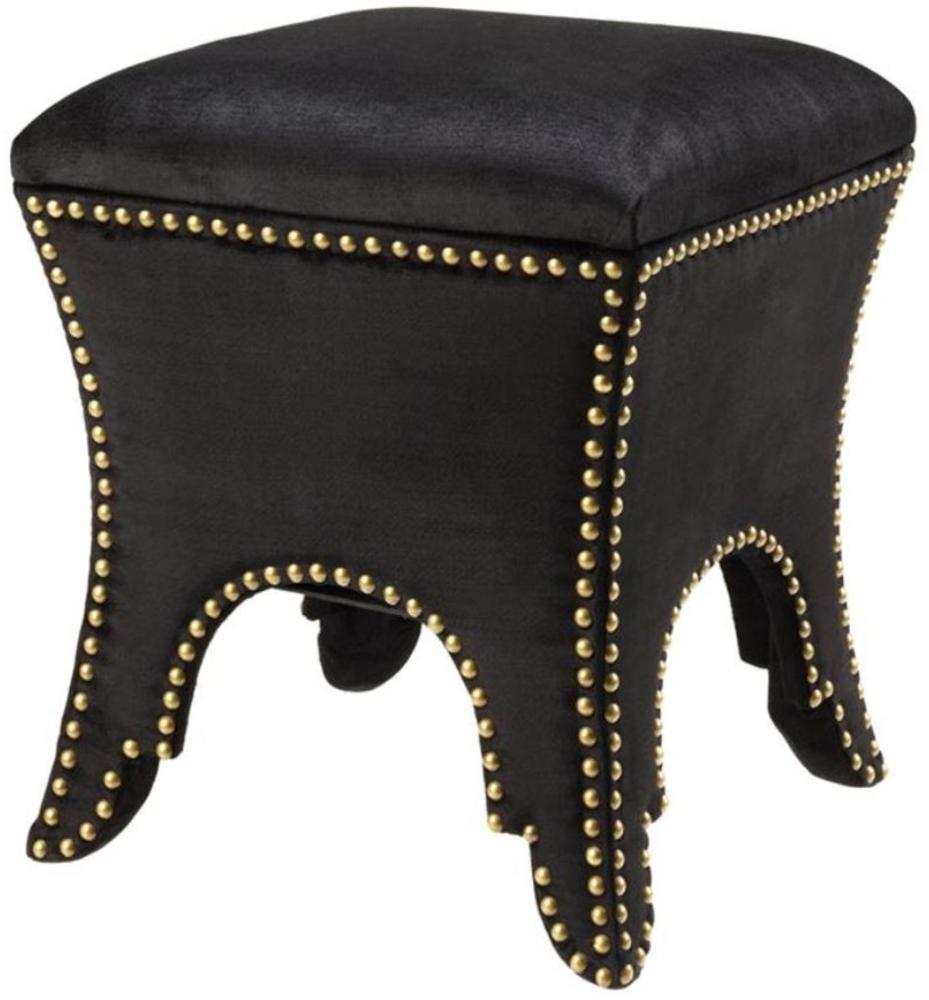 Casa Padrino Luxus Hocker Schwarz 39 x 39 x H. 45 cm - Hotel Möbel Bild 1