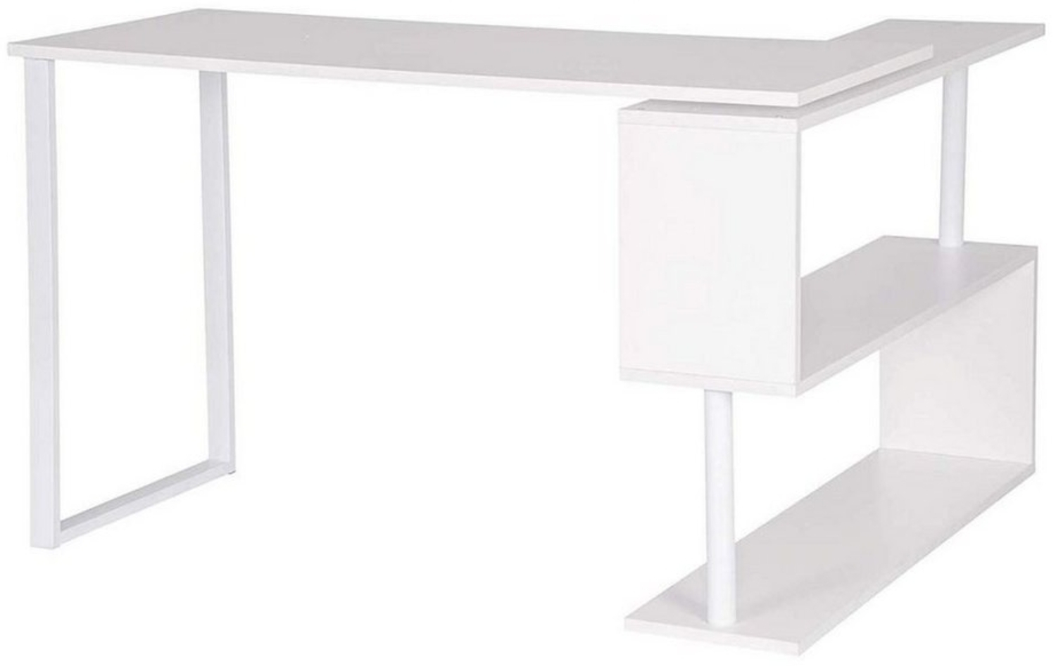 Woltu Schreibtisch (1-St), Bürotisch mit Ablagen, 120x100x74cm(BxTxH), MDF Bild 1