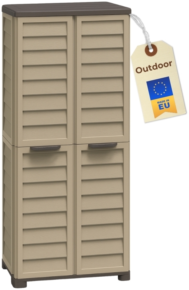Gartenschrank Wetterfest Outdoor Kunststoff Schrank Kunststoffschrank Mehrzweckschrank Balkonschrank Geräteschrank Hochschrank Outdoor Wetterfest Bild 1