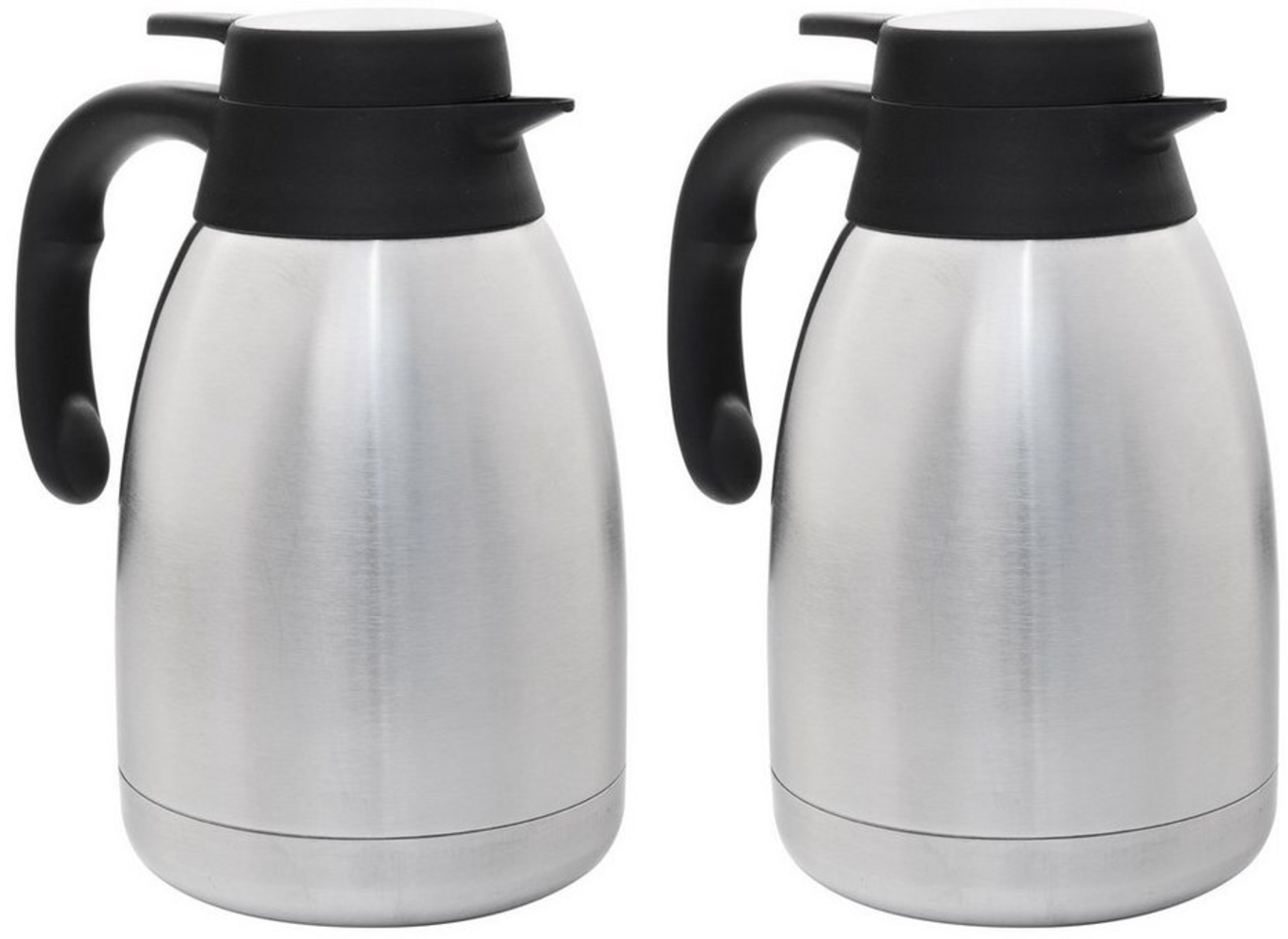 HAC24 Isolierkanne Thermoskanne Kaffeekanne Teekanne Thermo Kaffee Tee Kanne, 1,5 l, (2-St), Edelstahl Einhandautomatik Bild 1