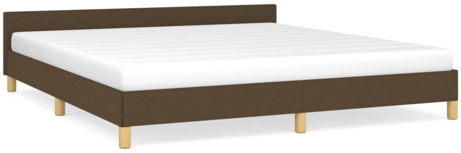 Bettgestell mit Kopfteil Dunkelbraun 160x200 cm Stoff [347426] Bild 1