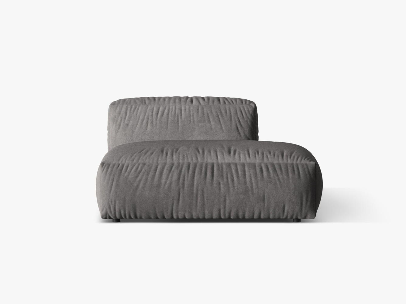 Micadoni Ecksofa-Modul Martina 1-Sitzer Samt Grau Rechts Bild 1