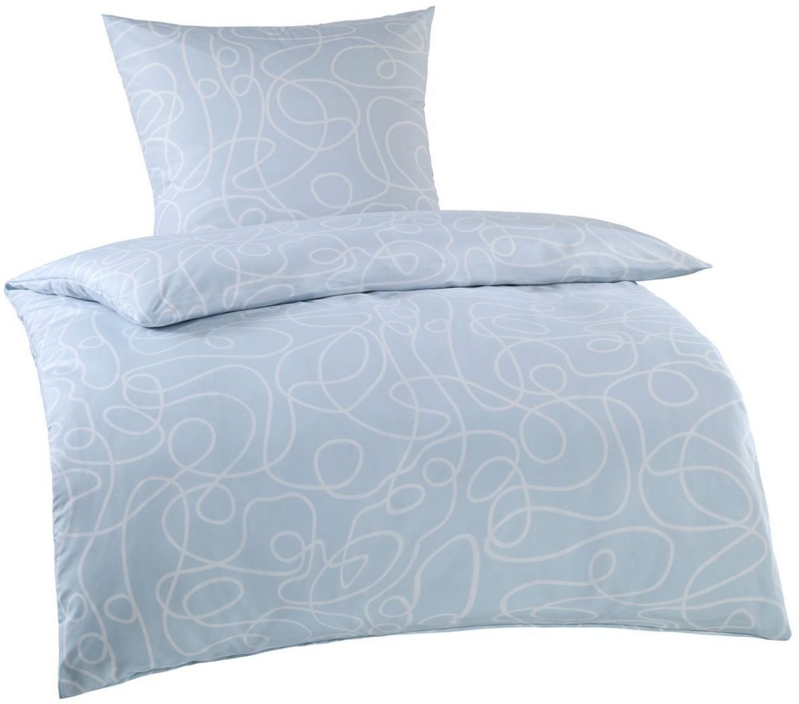 Optidream Mikrofaser Bettwäsche 135x200 cm Bettbezug 135x200 cm Kopfkissenbezug 80x80 cm Eike bleu / weiss Bild 1
