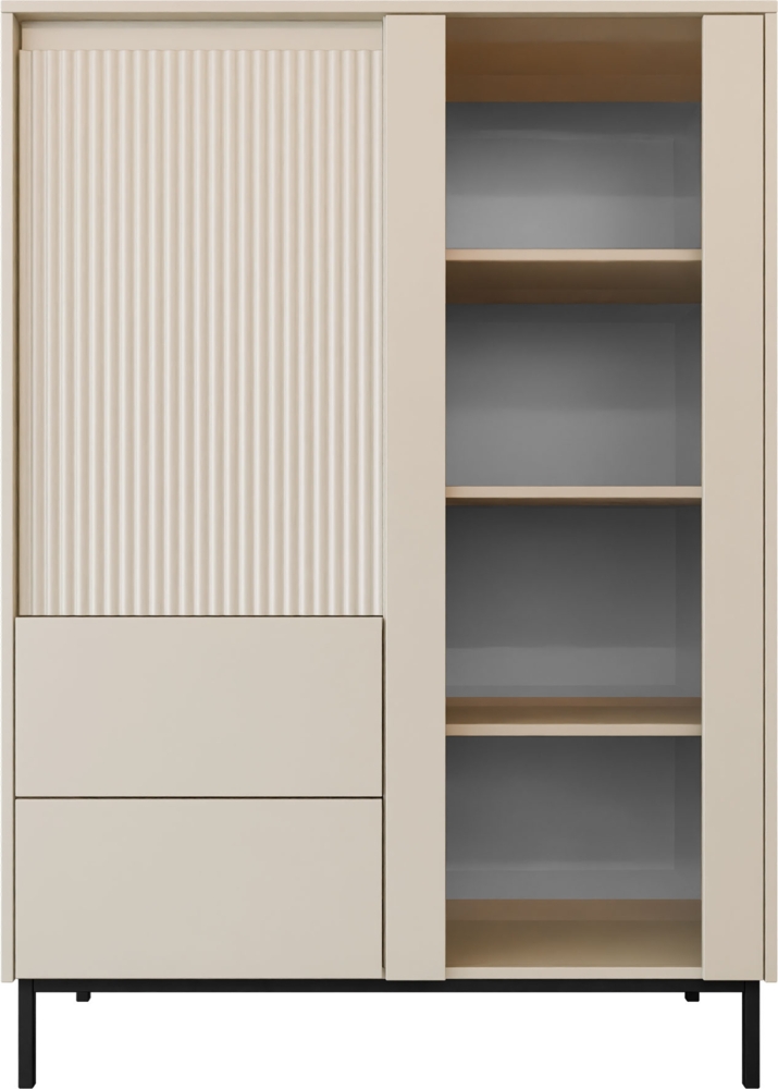 Vitrine Ozmi 2D2S mit zwei Drehtür und zwei Schubladen (Farbe: Cashmere) Bild 1