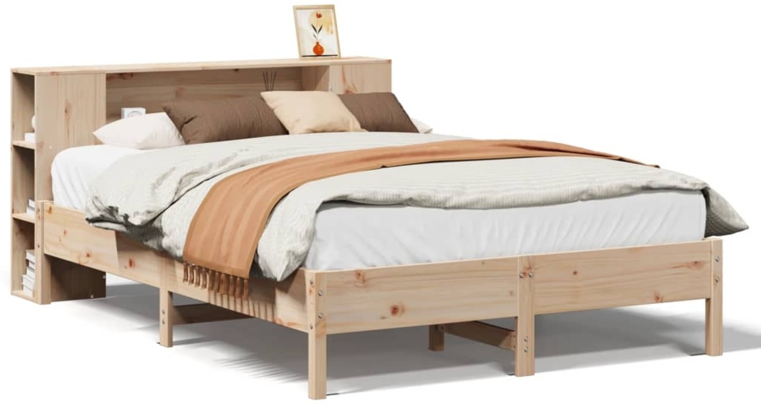 vidaXL Massivholzbett mit Regal ohne Matratze 140x200 cm Kiefer 3322831 Bild 1