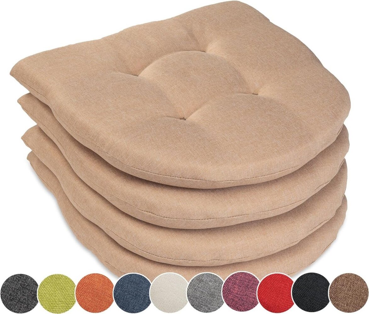 sunnypillow Stuhlkissen 4er Set Auflage 40x40 für Stühle, Bänke in Haus und Garten dick 5cm, Sitzkissen Sitzauflage Stuhlauflage Gartenkissen Esszimmerstuhl Bild 1