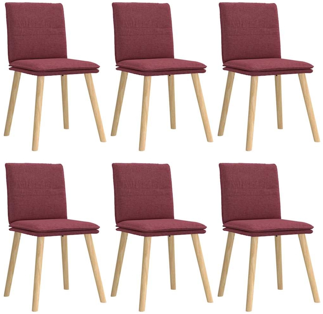 vidaXL Esszimmerstühle 6 Stk. Weinrot Stoff 3315628 Bild 1