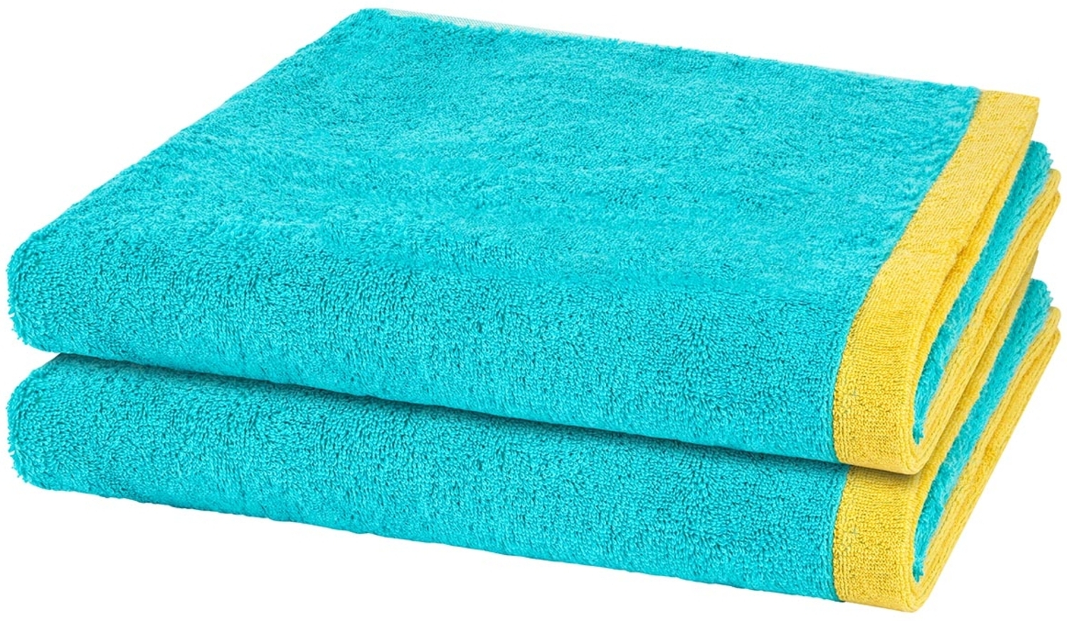 Cawö Lifestyle Splash 2 tlg. Frottier-Set - 2 X Duschtuch (70 X 140cm) - 522 g/m2 - Türkis / apricot Bild 1