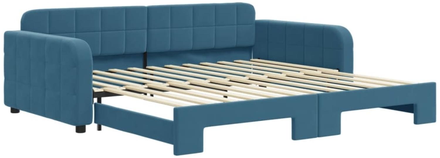 vidaXL Tagesbett Ausziehbar Blau 100x200 cm Samt 3196935 Bild 1