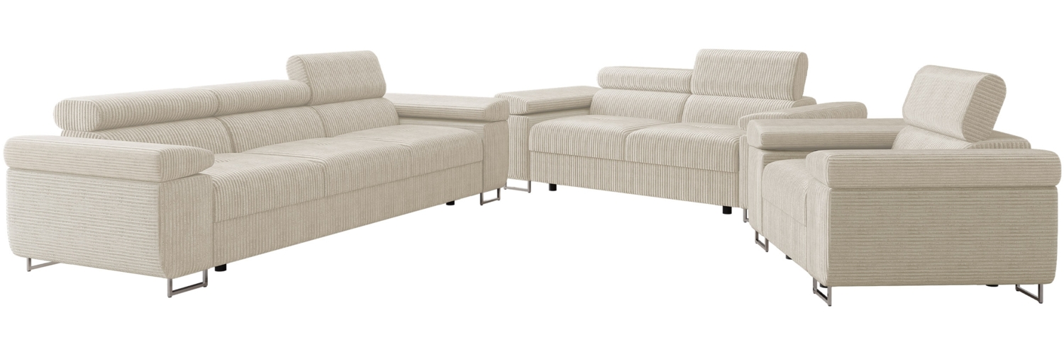 Sofa Set Torezio Cord 3+2+1 mit Einstellbare Kopfstützen (Poso 100) Bild 1