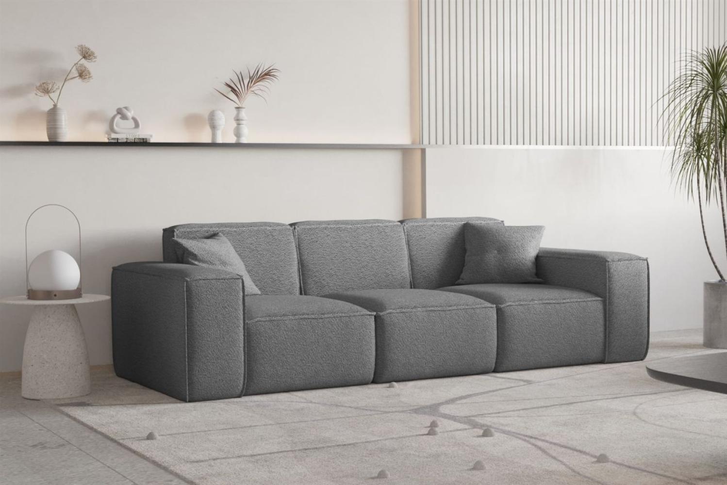 Sofa Designersofa CELES PREMIUM 3-Sitzer in Stoff Ascot Bukla Graphit Bild 1