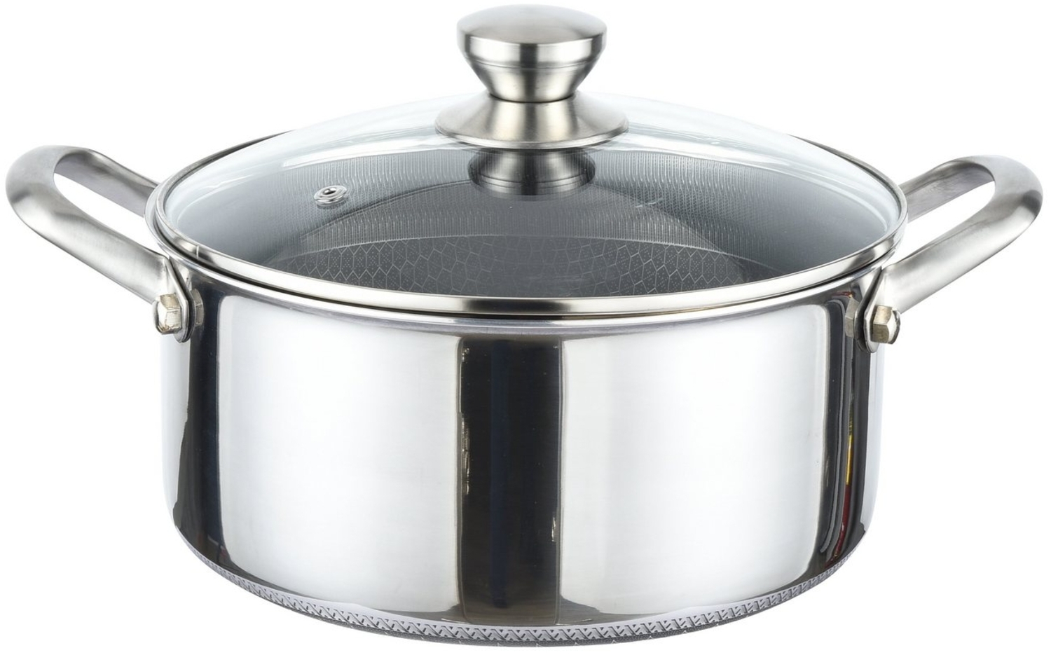 Kochtopf Topf Ø28cm Massiv Edelstahl mit Glasdeckel Induktion Cheffinger PNC28 Bild 1