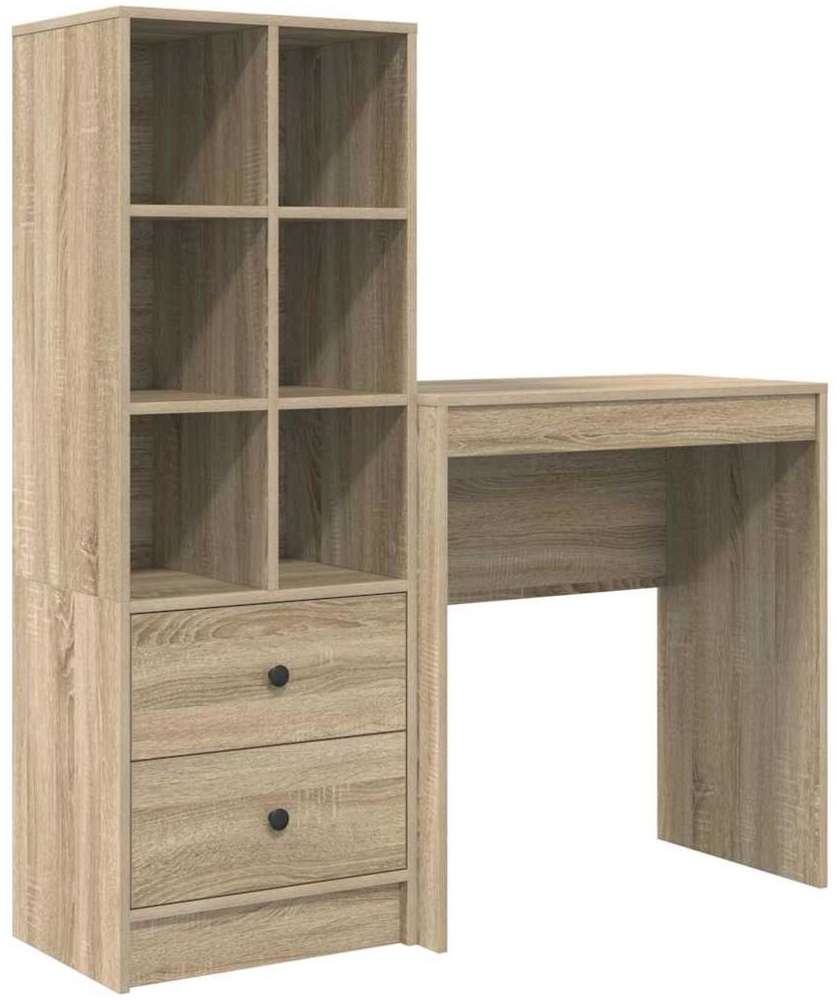 vidaXL Schreibtisch mit Stauraum 2 pcs Sonoma-Eiche Holzwerkstoff 3337307 Bild 1