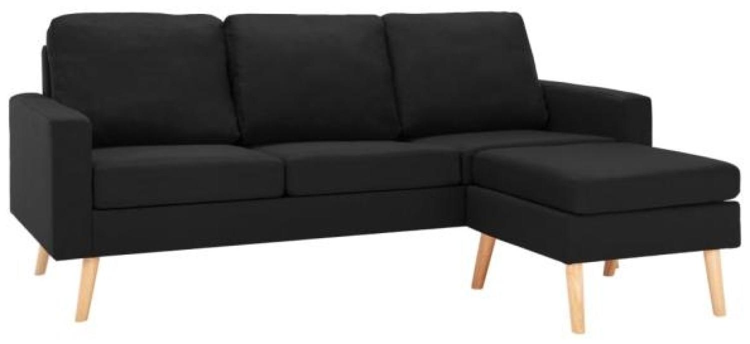 vidaXL 3-Sitzer-Sofa mit Hocker Schwarz Stoff 288732 Bild 1