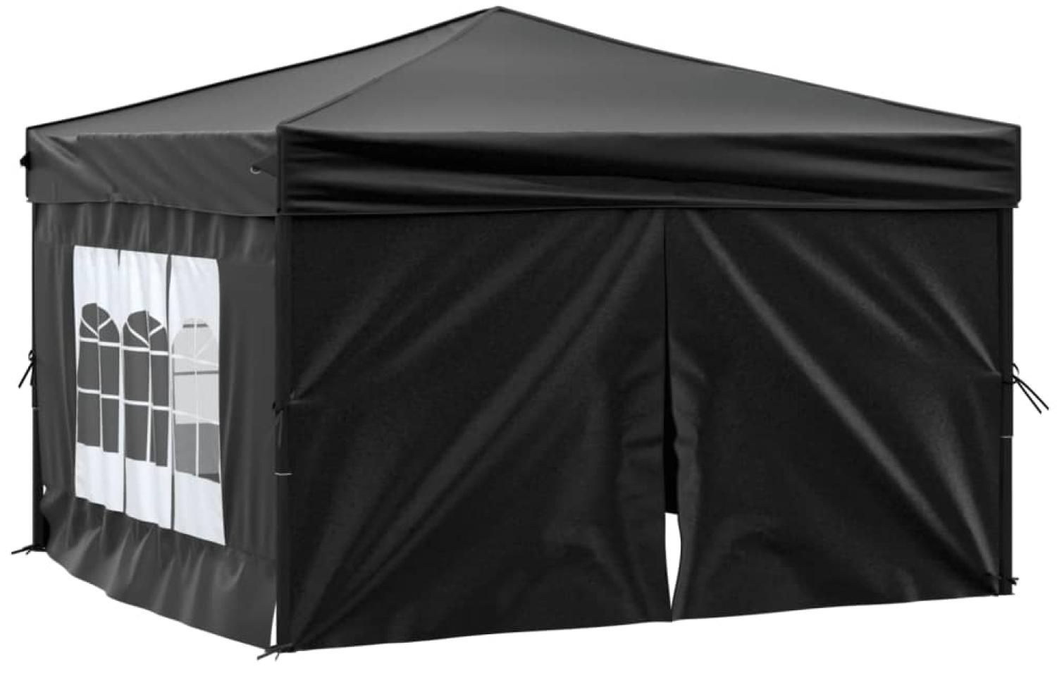 vidaXL Partyzelt Faltbar mit Seitenwänden Schwarz 3x3 m 93525 Bild 1