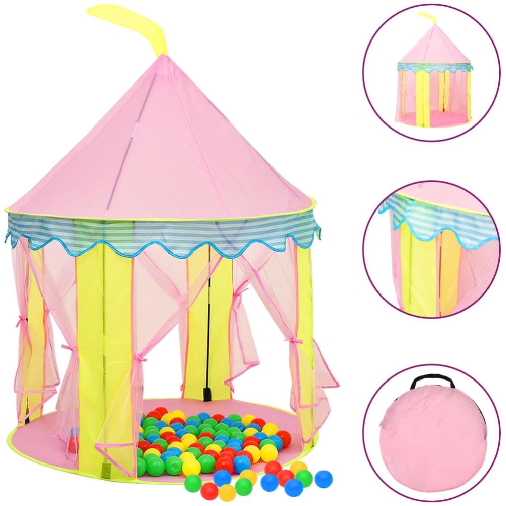 vidaXL Kinder-Spielzelt ohne Bälle, Stoff rosa, 100 x 100 x 127 cm Bild 1