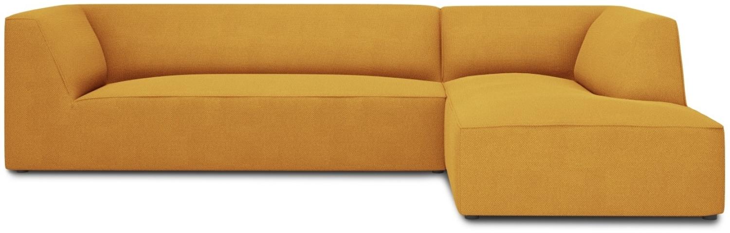 Micadoni 4-Sitzer Modular Ecke rechts Sofa Ruby | Bezug Yellow | Beinfarbe Black Plastic Bild 1