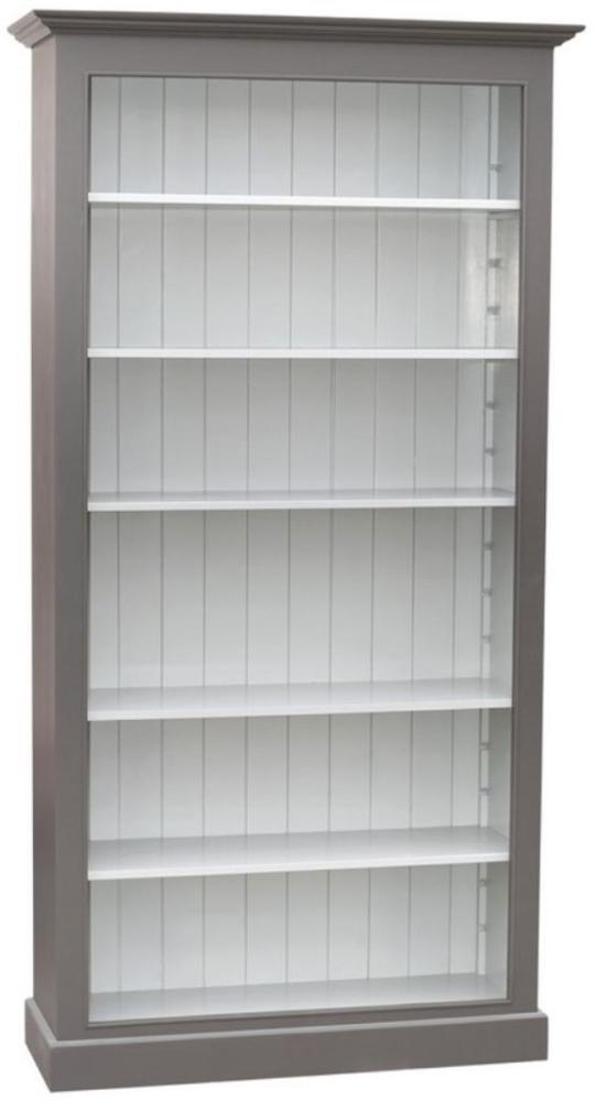 Casa Padrino Landhausstil Bücherschrank Grau / Weiß 109 x 39 x H. 210 cm - Wohnzimmermöbel im Landhausstil Bild 1