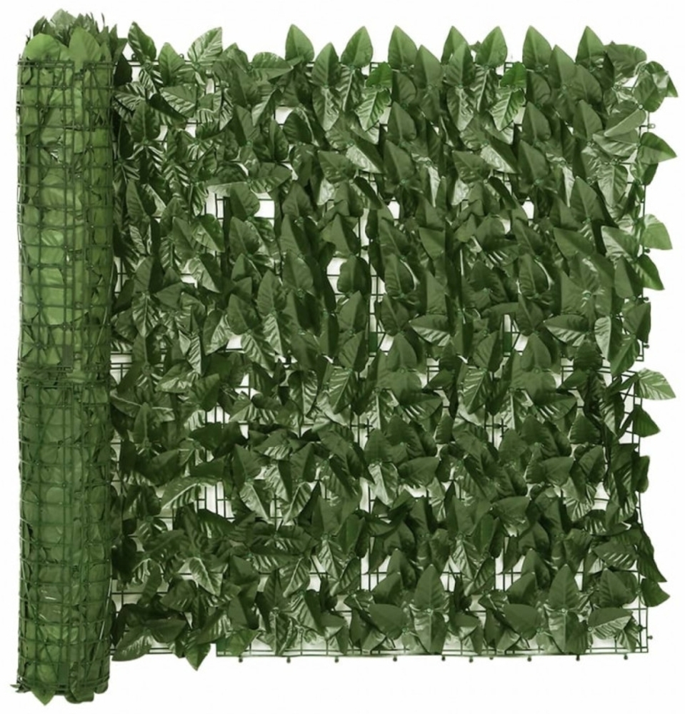 vidaXL Balkon-Sichtschutz mit Dunkelgrünen Blättern 600x75 cm 3216422 Bild 1