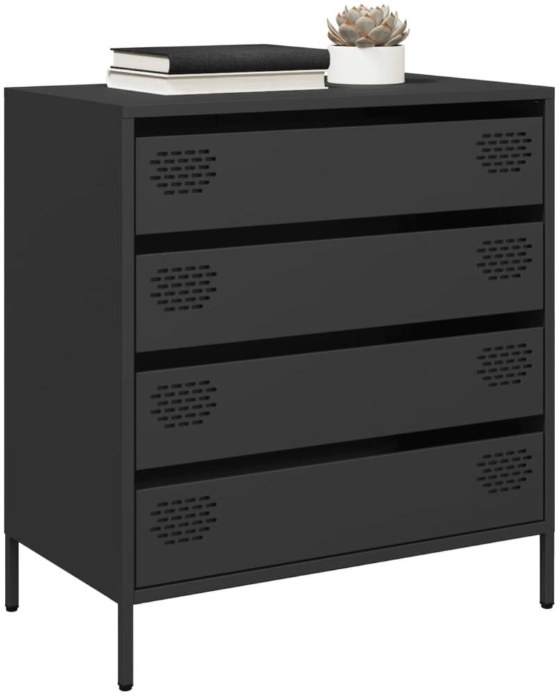 vidaXL Sideboard Schwarz 68x39x73,5 cm Kaltgewalzter Stahl 851286 Bild 1