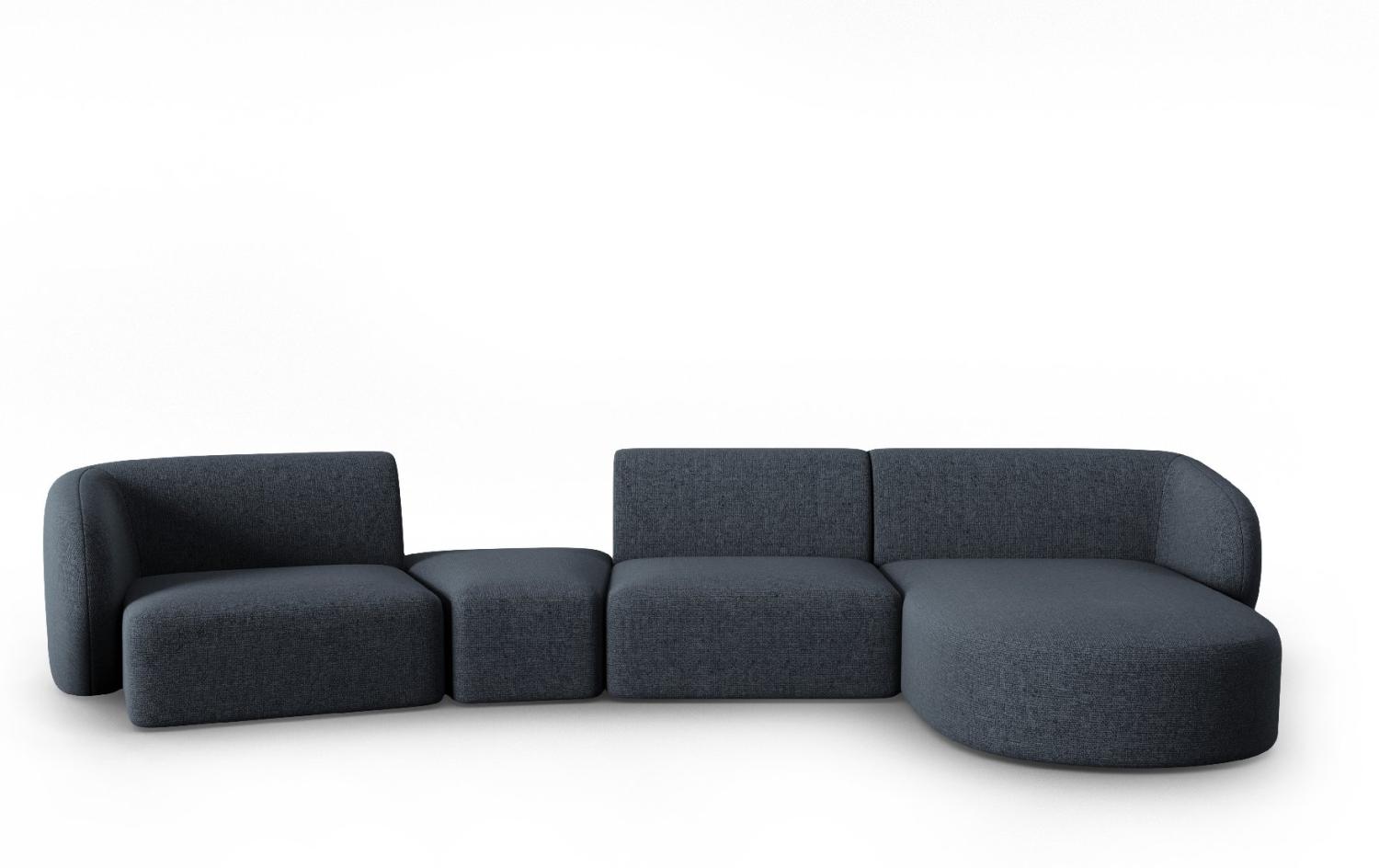 Micadoni Modulares Sofa Shane 5-Sitzer Rechts Chenille Blau Melange Bild 1